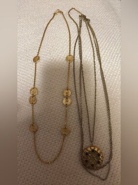 Gold Layered Coin Pendant Necklaces - Women Jewelry